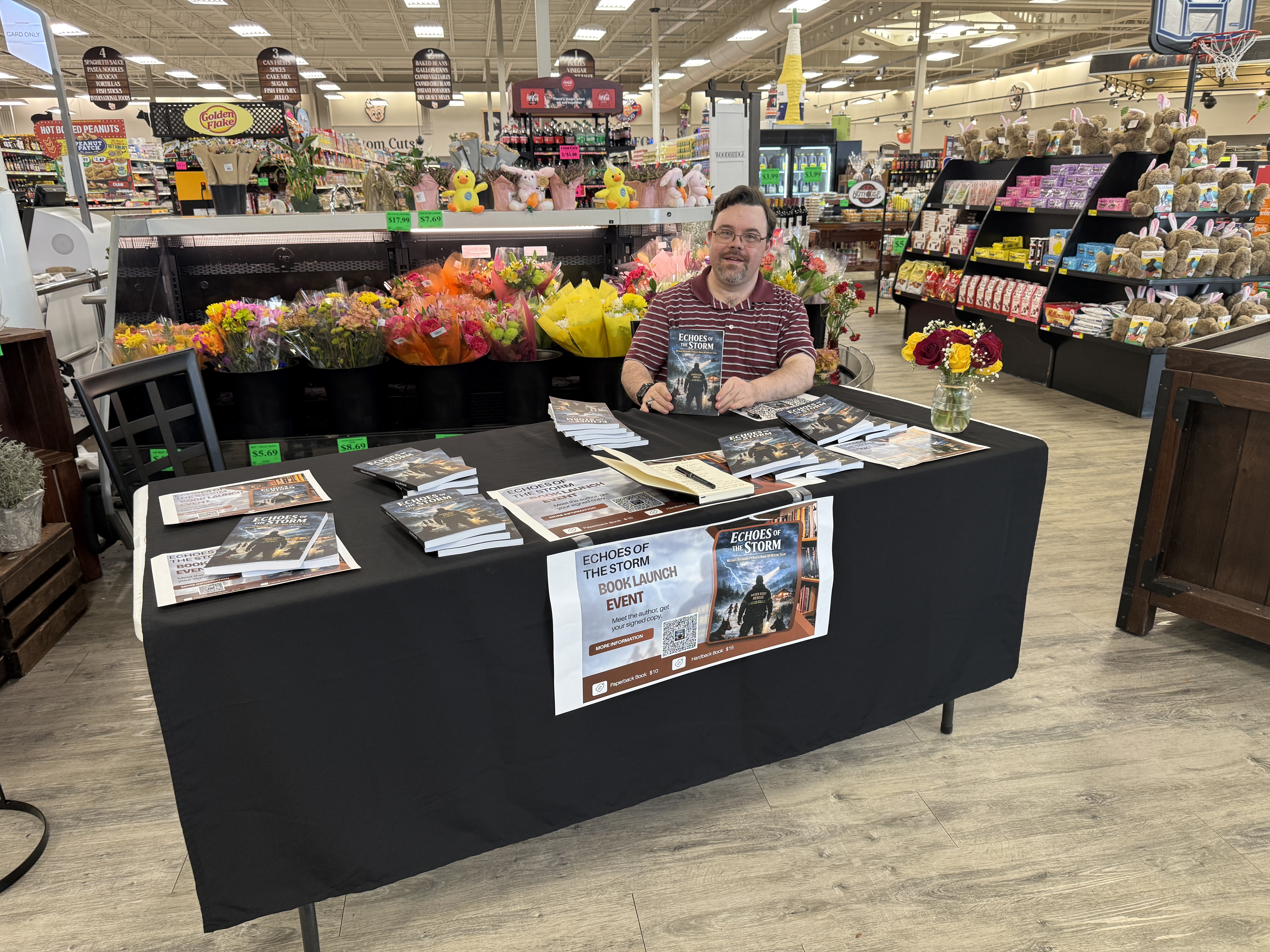 Stacy Richards connecting with readers at a signing table